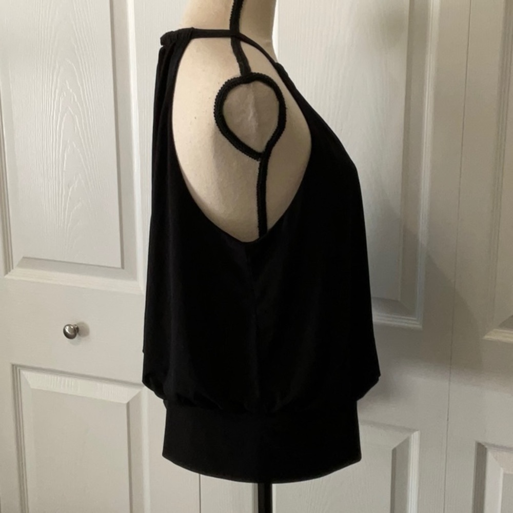 NWOT INC Women’s Lined Sleeveless Top, XL, Black, side tie at waist - Picture 4 of 8